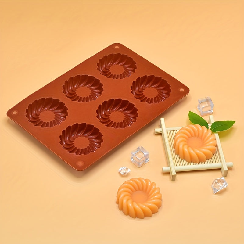 1 piece of Chocolate Mold, 3D Silicone Mold with 6 Cavities for Cookies and Cakes. This Baking Tool is a must-have Kitchen Accessory.