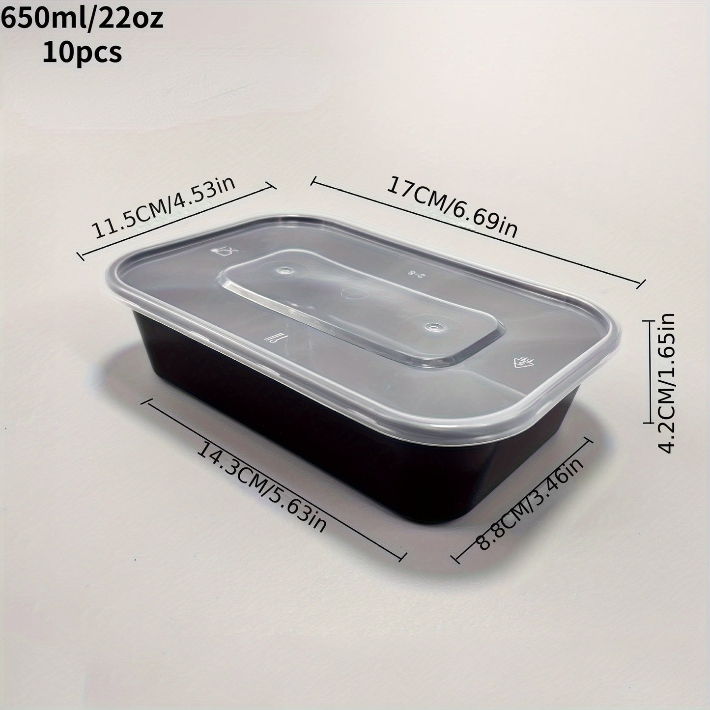 [Customer Favorite] Set of 10, 22oz BPA-Free Plastic Food Containers with Leak-Proof Lids - Dishwasher Safe, Perfect for Meal Preparation and Storage, Food Storage Solution