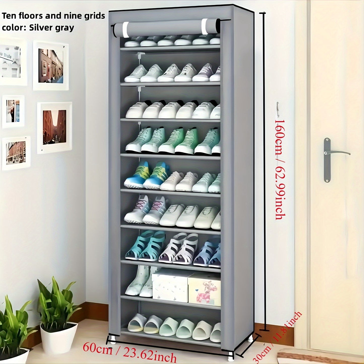 1 Multi-layer Shoe Rack with a Dustproof Curtain, Easy-to-Assemble Shoe Cabinet with Multiple Layers, Space-Saving Shoe Rack with Dustproof Design, Home Storage Organizer for Entryway, Hallway, Bedroom, Living Room, or Dormitory.