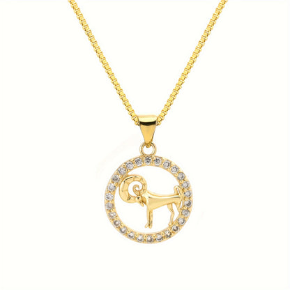 1 piece of 12 Constellations pendant, made of 18K gold-plated material. Featuring the twelve zodiac shapes in golden jewelry, this fashionable pendant necklace is perfect for men. An excellent choice for gifts, especially for Father's Day.