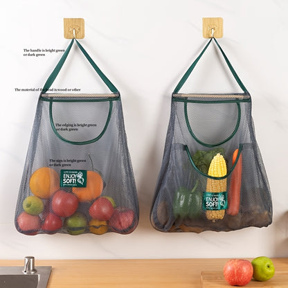 1 Kitchen Storage Bag for household use, perfect for storing vegetables and fruits. Can also be mounted on the wall for storing ginger and garlic.