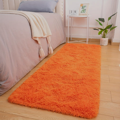 1 piece of a fluffy plush rug suitable for bedroom and living room decor. This comfortable bedside rug adds a touch of coziness to any room. Its furry and decorative design makes it a perfect addition to your indoor decor.