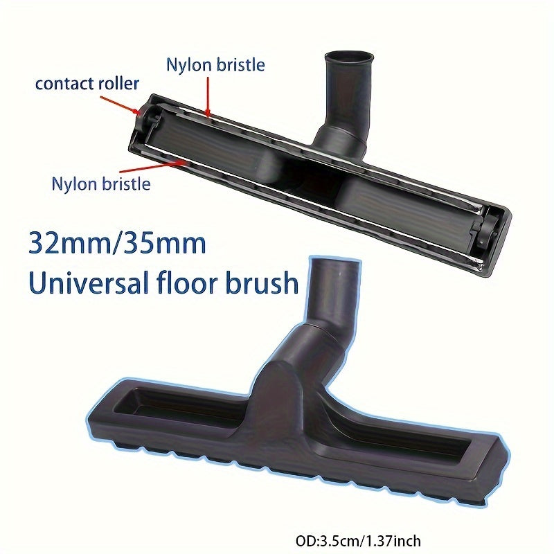 1 pack of European-style floor brush head combination tool, suitable for 32mm/35mm caliber universal vacuum cleaners. Ideal for cleaning floors and carpets, compatible with various brands such as Bissell, Eureka, Royal, Dirt Devil, Electrolux, Panasonic