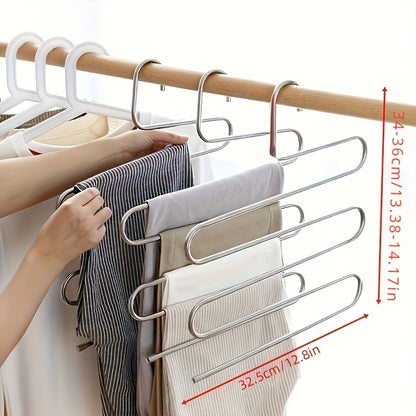 [Customer Favorite] Multi-Layer Metal Pants Rack, Versatile Clip Hanger for Closet Organization, Non-Slip Storage Solution for Towels and Clothing, Space-Saving Wardrobe Organizer, Practical and Efficient