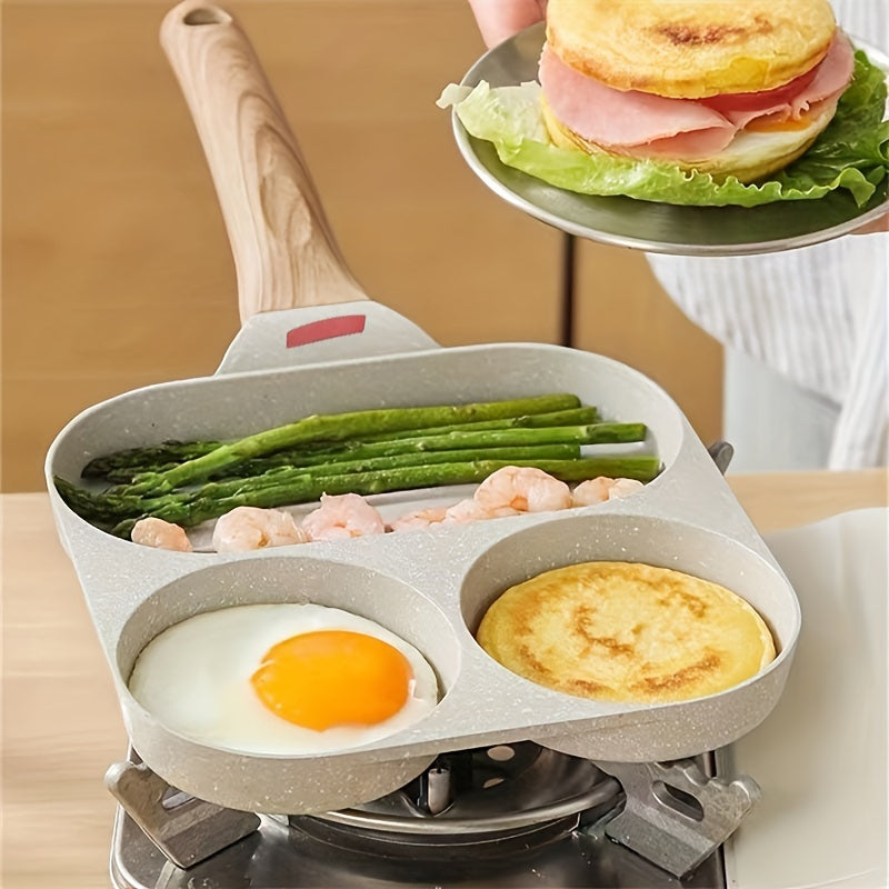 [Top Pick] 1-piece Premium Non-Stick 4-Hole Frying Pan - Great for Cooking Eggs, Burgers, & Steaks | Made of Sturdy Aluminum with Maifanshi Coating | Ideal for Breakfast & Small Dishes | Recommend Hand Washing