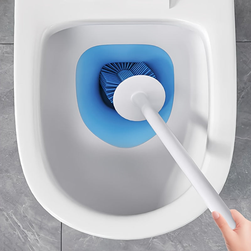 [Customer Favorite] Get a Heavy-Duty Toilet Brush with a Compact Holder - Features an Ergonomic Non-Slip Handle, Built-In Rim Scrubber for Deep Cleaning, Durable Plastic Bristles for Efficient Bathroom Cleaning. Includes Wall-Mounted Holder, Long Handle