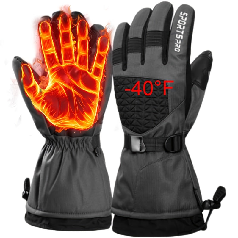 YOBENKI -40℉ Ski Gloves: Waterproof Touchscreen Snowboard Gloves for Men & Women - Keep Warm in Cold Weather. Made of Knit Fabric, Hand Washable. Perfect for Christmas, Thanksgiving, and Spring Festival.