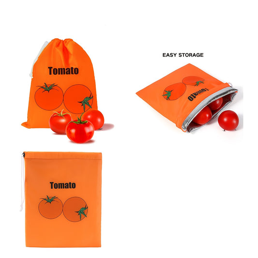 1 piece of a fresh-keeping bag with a drawstring for fruits and bananas - an ideal storage solution for vegetables, fruits, and tomatoes to keep them fresh and protected from shocks.