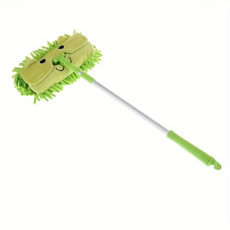 1 piece of a cute cartoon mop, perfect for small cleaning tasks. This mini mop doubles as a fun toy for floor mopping, making cleaning a more enjoyable task. It is portable and can be used for both wet and dry cleaning, ideal for home, school, or any