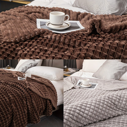 "Multifunctional Flannel Blanket in Various Colors for Bedroom, Living Room, Dorm, Car, Sofa, and Travel