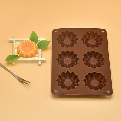 1 piece of Chocolate Mold, 3D Silicone Mold with 6 Cavities for Cookies and Cakes. This Baking Tool is a must-have Kitchen Accessory.