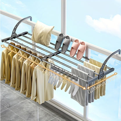 [Top Pick] Over-the-Door Clothes and Shoe Drying Rack - Extendable, Adjustable Hooks for Space Saving Air Circulation, Ideal for Home and Balcony, Drying Racks