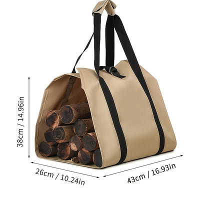 1 piece of Durable PVC Firewood Carrier Bag, Heavy duty Log Tote for Outdoor Camping and Firewood Transportation, Portable Wood Handling Tool