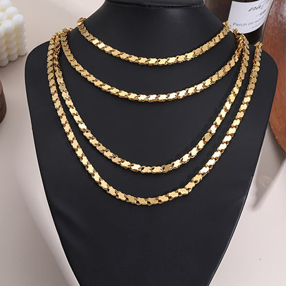 Handcrafted with care, this elegant chain necklace for women is made from gold-plated copper. Its sophisticated design makes it perfect for both casual attire and special occasions.