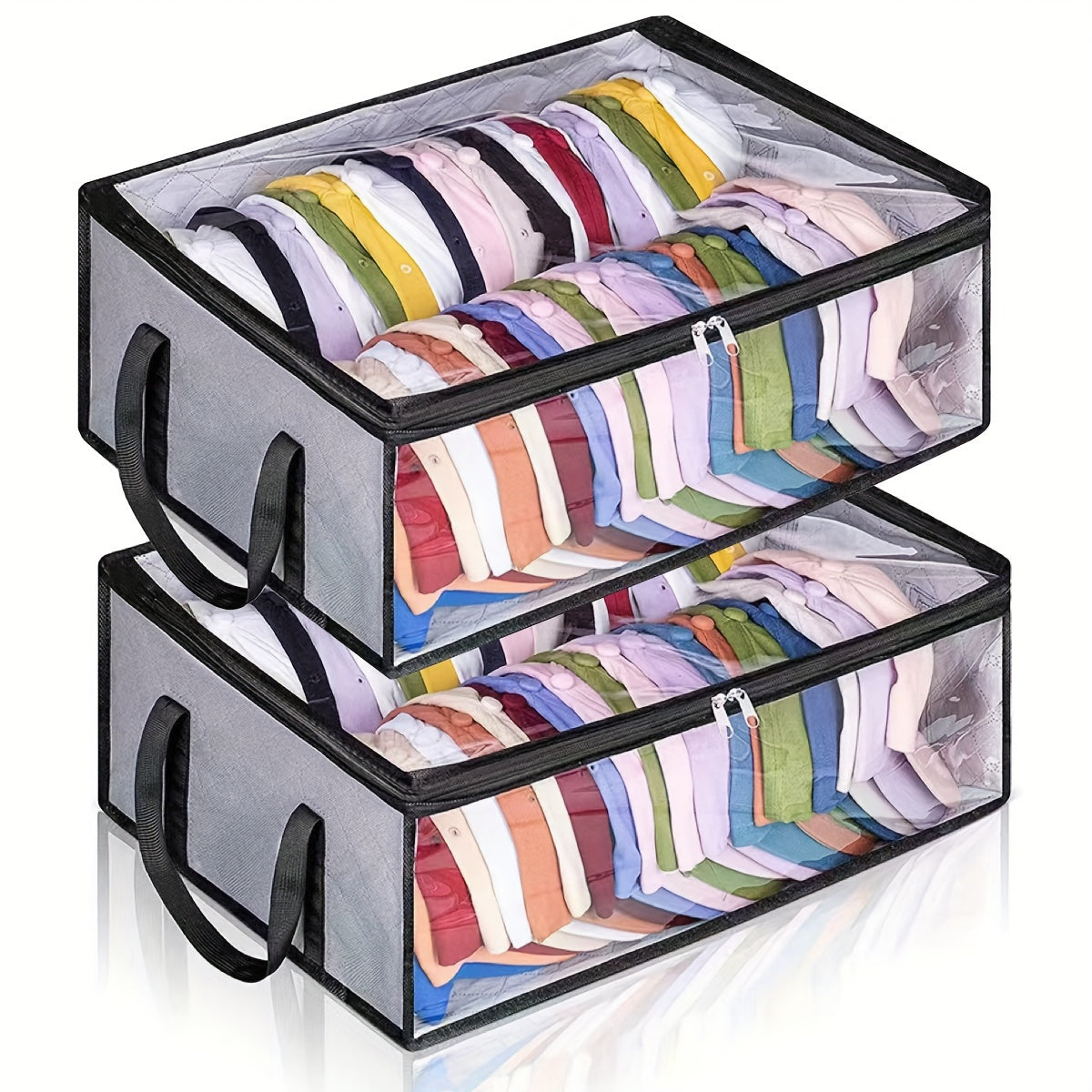 1 or 2 pieces of Hat Storage Dust Bags, Foldable Storage Bags for Hats and Clothes, Hanger Visible Storage Box with Transparent Plastic Lid and Windows, Organizer to Preserve Hat Shape and Keep it Clean.