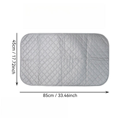 1 piece of a portable folding ironing mat with thick cotton padding, heat-resistant material, ideal for travel and dorm laundry. Non-electric tabletop pad suitable for dryers, washing machines, and all surfaces.