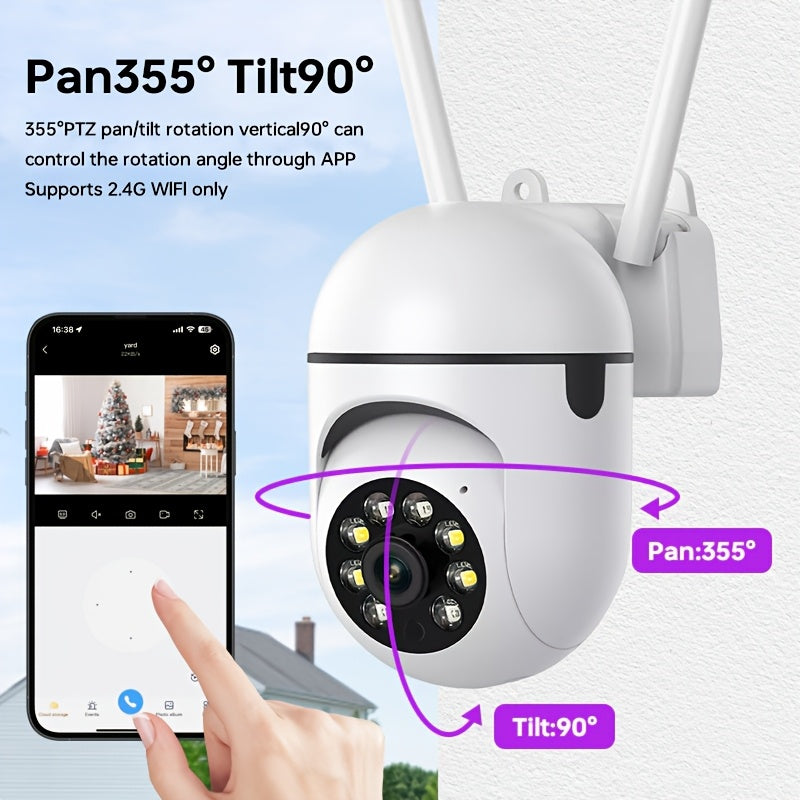 1 piece of a 3MP HD Wireless Security Camera with Pan-Tilt feature (355° Pan and 90° Tilt), 1440p Resolution, Full Color Night Vision, Two-Way Audio, Humanoid Detection, App Alarm, USB Powered, Wi-Fi Enabled, made of ABS Material. This is an Indoor