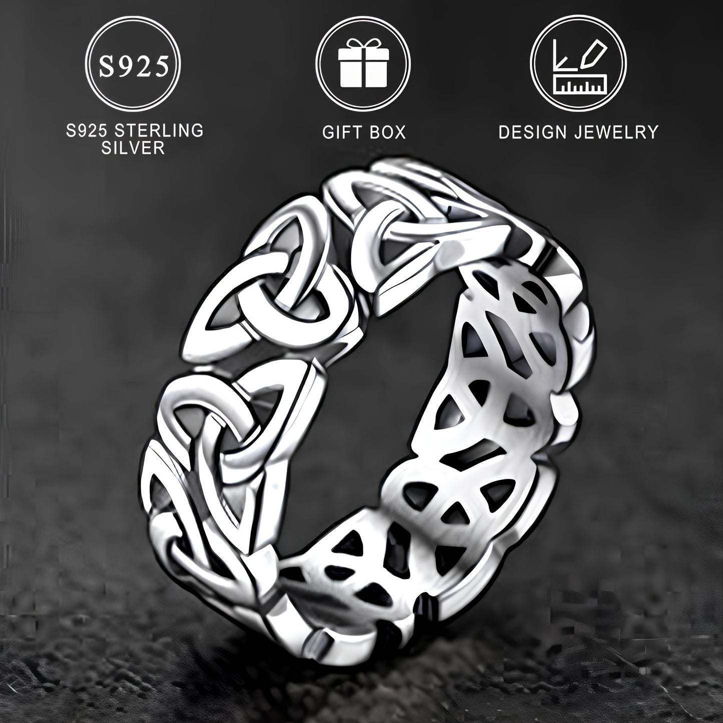 The Trinity Knot Hollow Ring in 925 Sterling Silver offers an elegant Celtic-inspired design. This fashionable and alluring piece of jewelry is the perfect gift for women and siblings, and comes beautifully presented in a gift box.