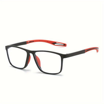 [Top Pick] GzHilovingL Sporty TR90 Reading Glasses - Lightweight, Blue Light Blocking, Stylish Smoky Gray Rectangular Frame with Orange Detail, Unisex Comfortable Fit, High Quality Optical Eyewear with Diopter Range up to +4.0, GZHILOVINGL