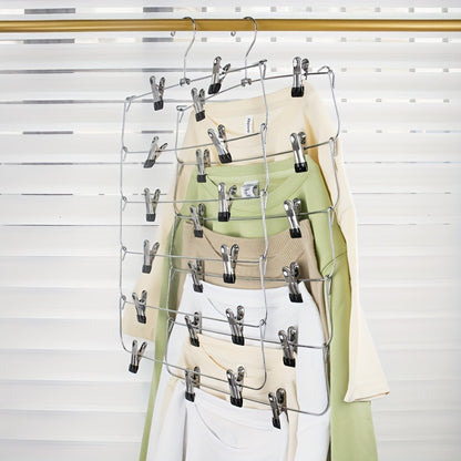 [Customer Favorite] Stainless Steel Folding Trouser Clip for Organizing Multiple Layers of Clothing in Your Home Closet