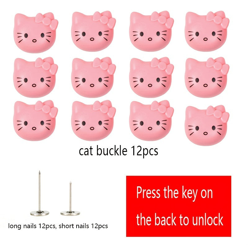 [Certified] Set of 8 or 12 Sanrio Quilt Grippers - Invisible, Non-Slip, Detachable, and Reusable Bed Sheet Quilt Fasteners for Bedroom Bedding Mattress - No Pins Needed, Easy to Use, Safety Clips for Peace of Mind