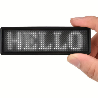 [Top Pick] Rechargeable Wireless LED Badge - 48x12 Pixel Matrix Display, App-Controlled Scrolling Text & Logos, Simple Customization for Events, Restaurants, Nightclubs - Clip & Magnet Included, Multi-Language Support, Suitable for Exhibitions, Hotels