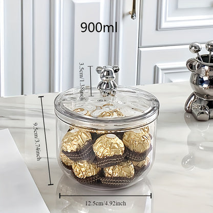 1 Piece Large Capacity Sealed Jar for Storage of Coffee Beans, Snacks, and Candy, Multipurpose, Reusable Container with Ultra-Clear Design