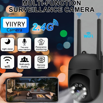 YIIYRY 1080P HD WiFi Camera featuring Infrared Night Vision, Two-Way Audio, Motion Detection, USB Power, Laptop Compatibility, Multi-Party App Sharing, and Real-Time Surveillance Smart Home Security for Ages 14 and Up.