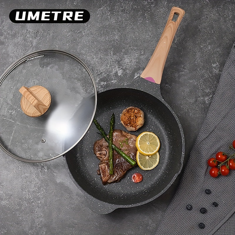 1 piece of a nonstick frying pan (23.88cm/27.94cm) with a granite finish. This versatile skillet can be used for cooking eggs, frying pans, and making pancakes. Suitable for use on gas stovetops and induction cookers. A must-have kitchen utensil and