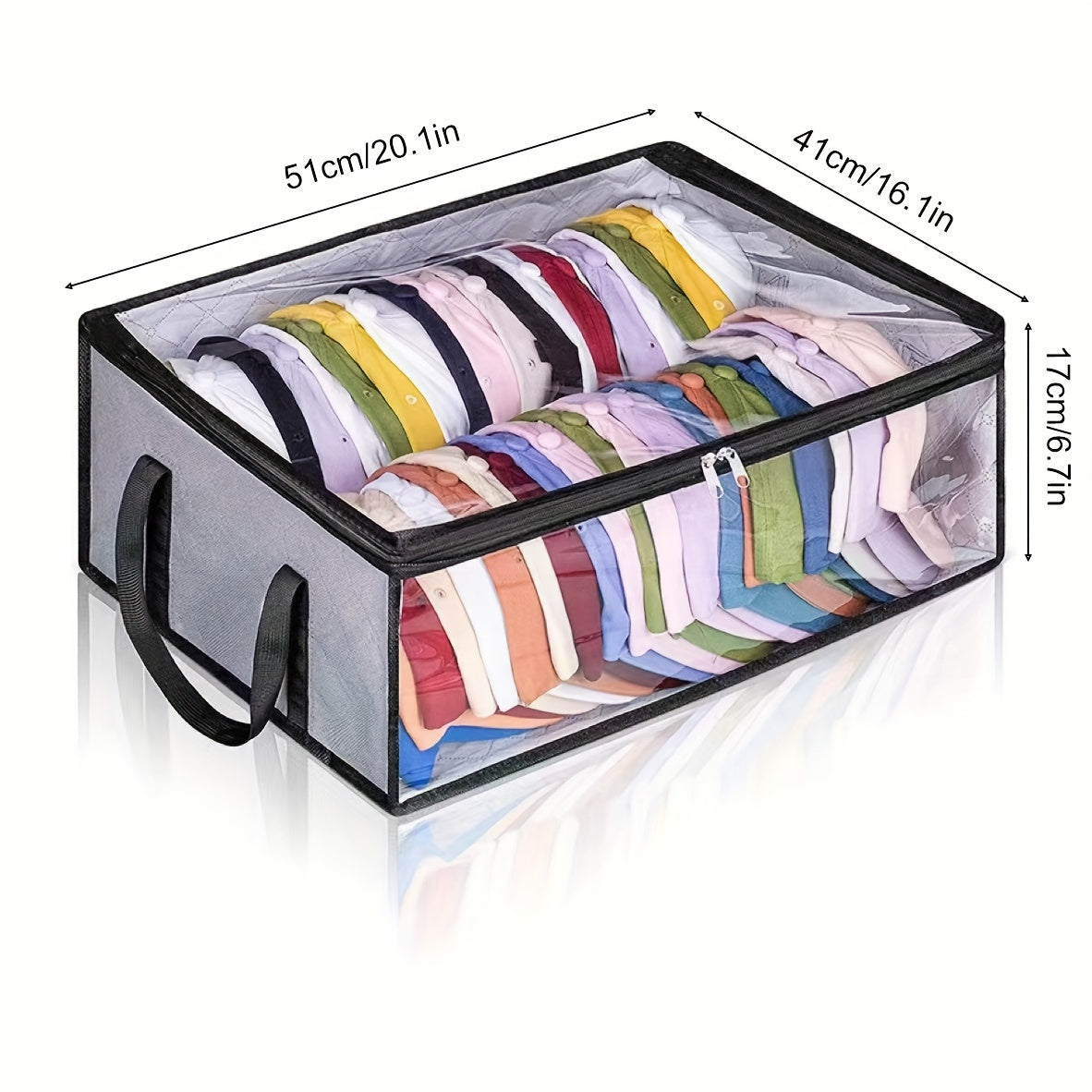 1 or 2 pieces of Hat Storage Dust Bags, Foldable Storage Bags for Hats and Clothes, Hanger Visible Storage Box with Transparent Plastic Lid and Windows, Organizer to Preserve Hat Shape and Keep it Clean.