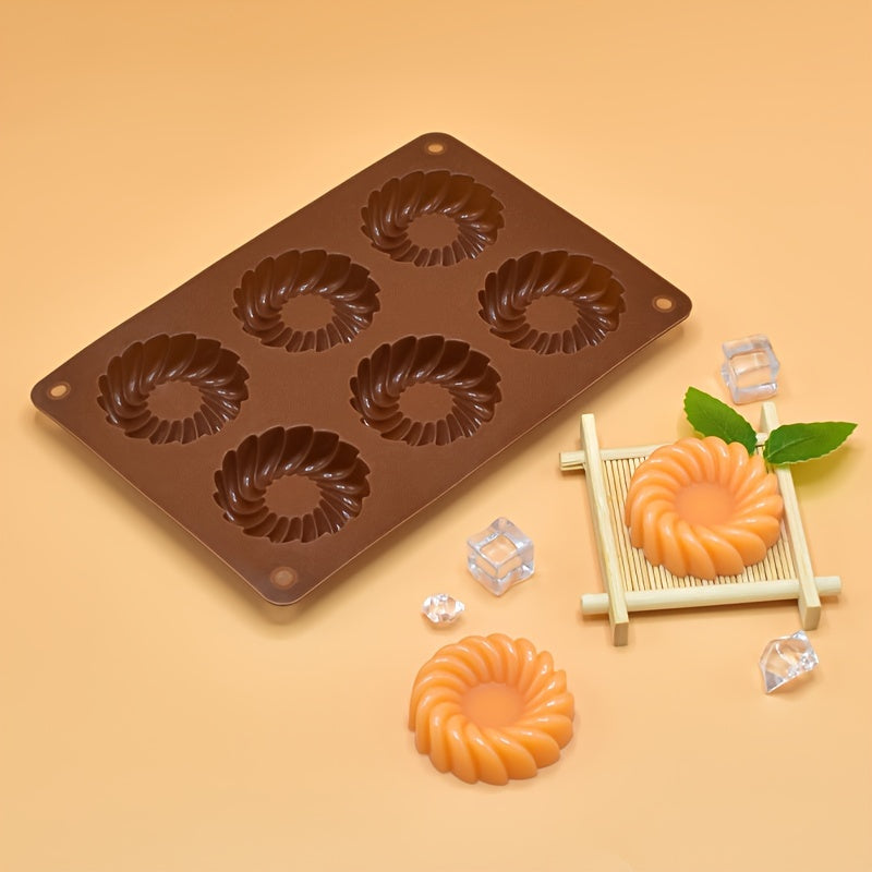 1 piece of Chocolate Mold, 3D Silicone Mold with 6 Cavities for Cookies and Cakes. This Baking Tool is a must-have Kitchen Accessory.