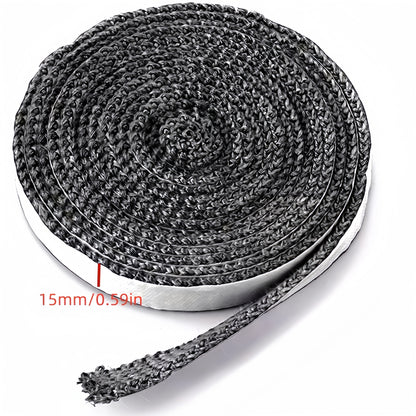 - Black Flat Stove Rope with Self-Adhesive Backing - Available in 10mm, 15mm, and 20mm Sizes
- Ideal for Sealing Glass Fireplace Doors and Air Purifiers
- Simple Installation Process, No Power Required
- 6.5ft Length for Convenient Application