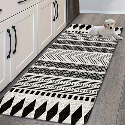 1 piece Non-Slip Moroccan area rug - Luxuriously soft and long-lasting rug for laundry room, bathroom, kitchen, bedroom, living room, and dining room - Easy to clean in the washing machine and features a stylish braided design