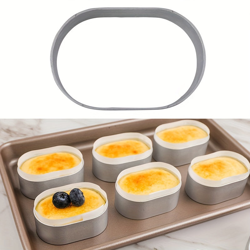 [Trending Pick] Set of 10 Oval Cheese Ramekins with Lids - Durable Anodized Aluminum Molds for Souffle, Dip, and Pudding - Must-Have Kitchen Accessories for Homemade Half-baked Cheese