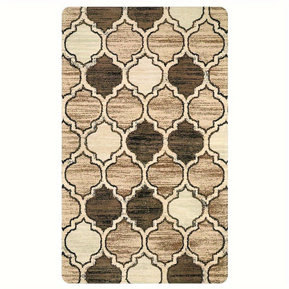 1 piece of a simple and irregular graphic pattern carpet, designed to be soft, non-slip, and dirt-resistant. Perfect for use as a floor mat in the living room, kitchen, or bathroom. This square mat weighs 480g and has a thickness of 1cm. Ideal for adding