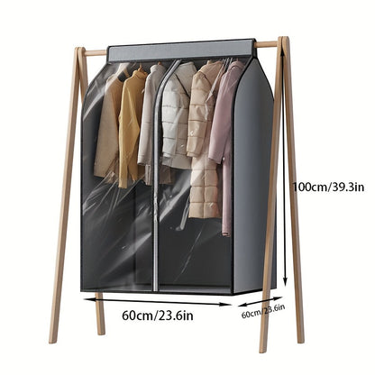 1 piece of AOLORES Contemporary Waterproof Polyethylene Garment Storage Bag, a versatile rectangular-shaped bag with a secure zipper for protecting clothes in the closet. It can be used as a dust cover for hanging shirts, coats, dresses, suits, and for