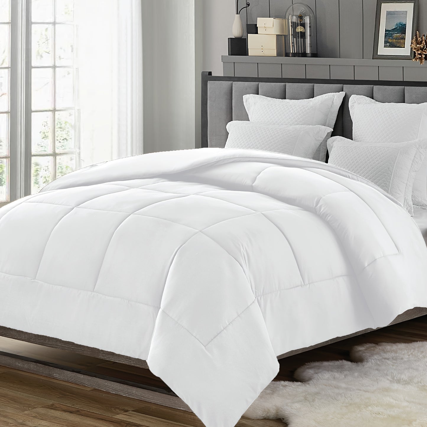 1 Piece Comforter for All Seasons Bedding. This set includes a single comforter/duvet insert that is soft, hypoallergenic, breathable, and machine washable. It is also wrinkle-free, fade-resistant, and shrink-resistant.