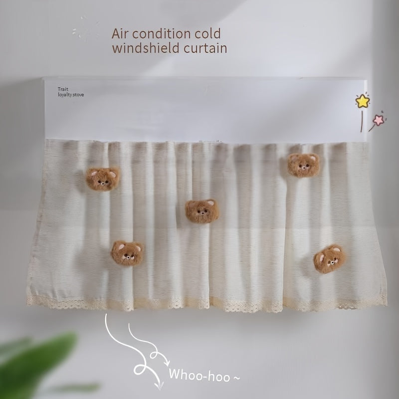 1 or 2 pieces of Air Conditioner Windshield Curtain in Princess Style, ideal for keeping dust out and adding a touch of glamour to your home. A must-have household gadget.