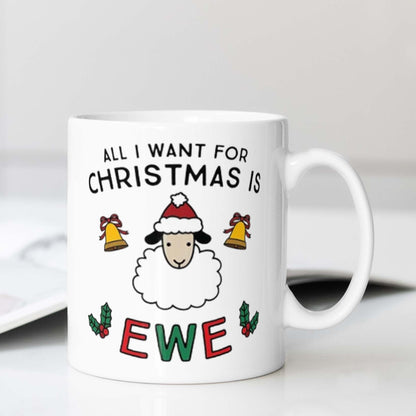 1 Piece Festive Christmas Ceramic Coffee Mug with Sheep Design - Food-Safe for Office, Dining, Camping - No Electricity Required