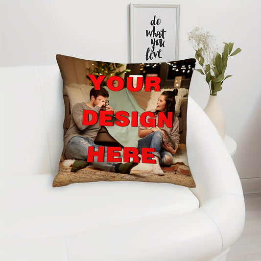 1 piece of Customized Pillow Cover for Home Decoration, featuring Valentine's Day, Christmas, Thanksgiving, and New Year Pattern. Perfect as a Family Gift or Wedding Anniversary Gift. Single-sided Print on a cover measuring 45.72x45.72 cm, Pillow Core