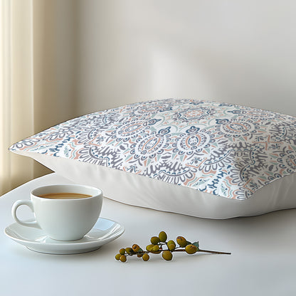 1 Piece Geometric Floral Pillowcase made with 100% Soft Skin-Friendly Fabric. The Woven Pillow Cover is Machine Washable and features an Envelope Closure, perfect for Bedroom, Guest Room, Hotel use. Makes an Ideal Gift.