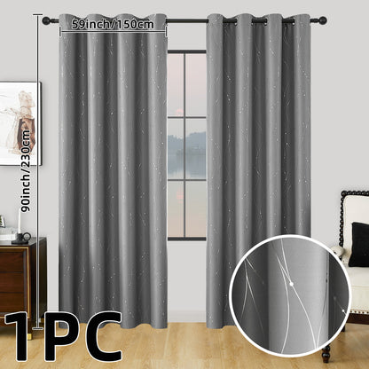 1 piece of geometric pattern curtain with heat insulating properties, featuring an oil print design for blackout purposes. This curtain has grommet top details and is suitable for home decor in the bedroom, living room, office, and study room.