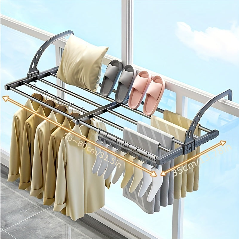 [Top Pick] Over-the-Door Clothes and Shoe Drying Rack - Extendable, Adjustable Hooks for Space Saving Air Circulation, Ideal for Home and Balcony, Drying Racks