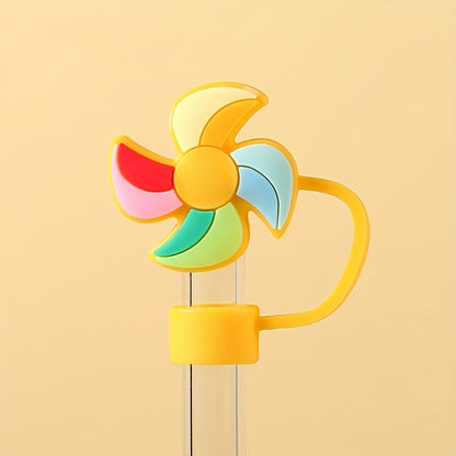 1 piece of a new cartoon straw cap made of food-grade silicone material. This creative straw cover is suitable for 10mm/0.4inch straws and is reusable. It is safe and dustproof, making it perfect for parties as a gift or decoration on party cups.