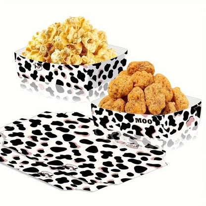 - Pack of 24 Cow Square Boxes: Ideal for Cow Farm Themed Birthday Parties and Party Decorations
- Popcorn Paper Bags and Disposable Food Bags for Snacks and Food Storage
- Kitchen Supplies for Cow Farm Theme Events and Gatherings