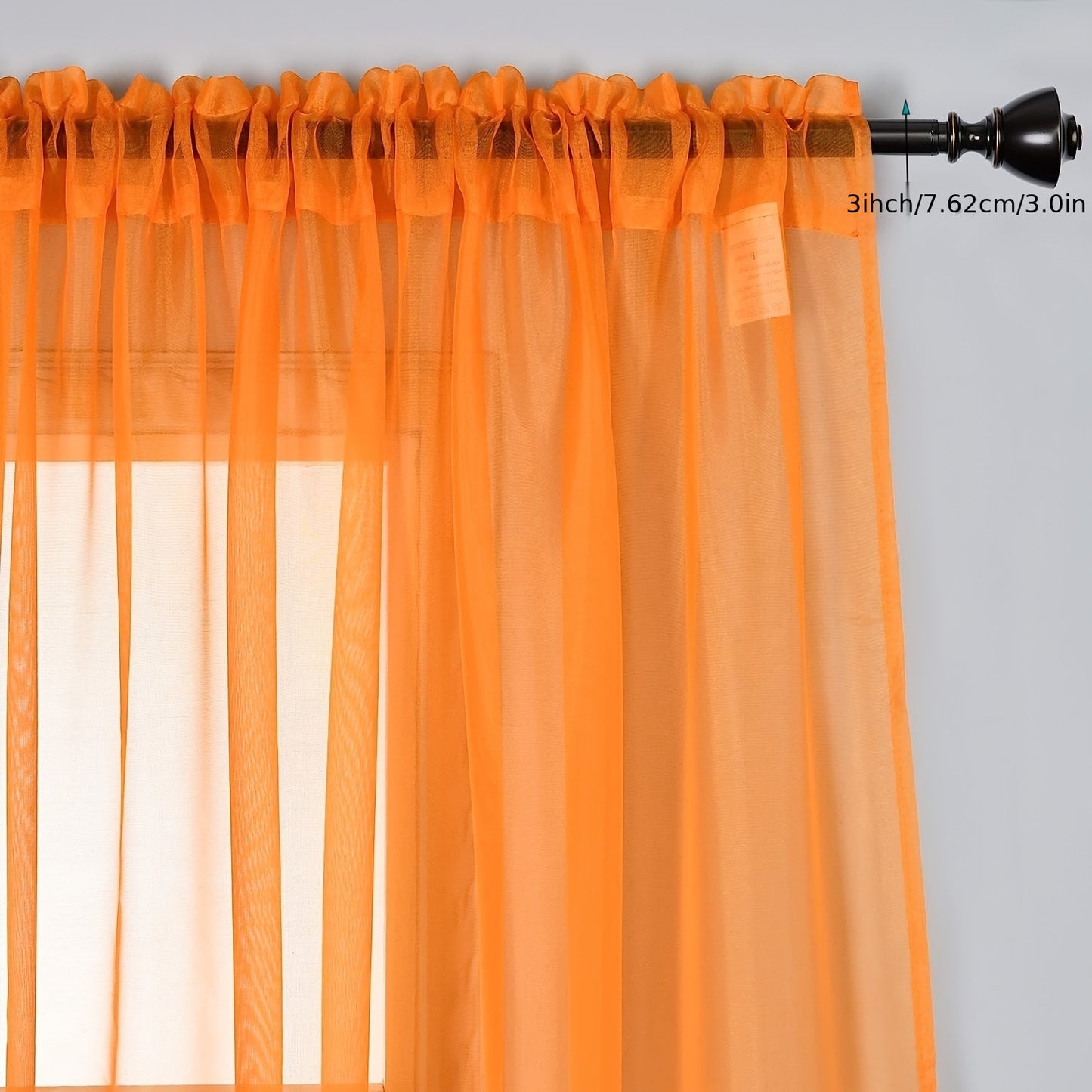 Two panels of sheer curtains with a basic rod pocket design, perfect for adding a touch of elegance to your bedroom, office, living room, yard, kitchen, or any other space in your home.