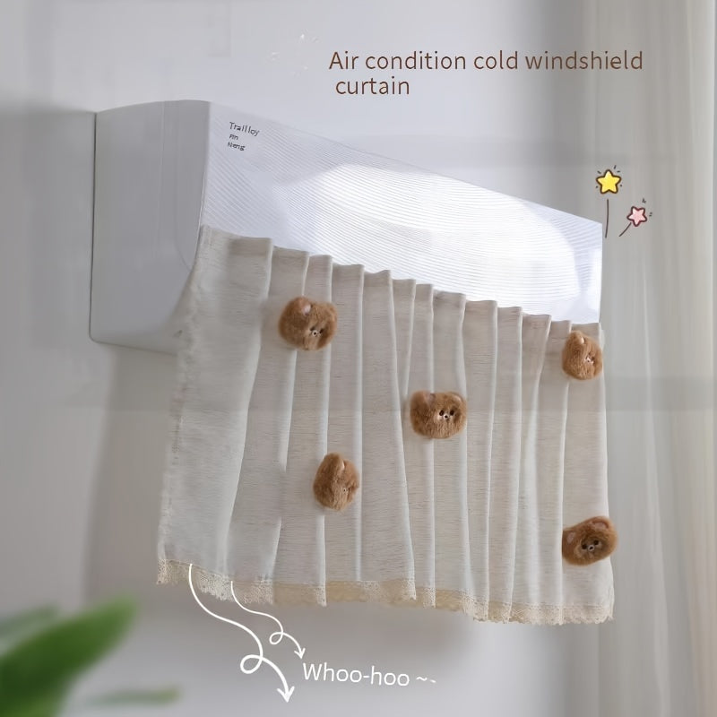 1 or 2 pieces of Air Conditioner Windshield Curtain in Princess Style, ideal for keeping dust out and adding a touch of glamour to your home. A must-have household gadget.