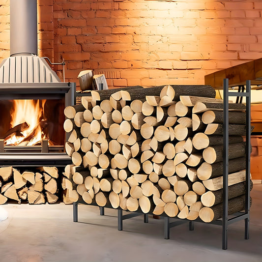 1 piece of an adjustable heavy-duty firewood rack designed for both indoor fireplace and outdoor wood storage, perfect for organizing your household gadgets.