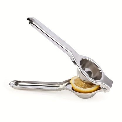 1 piece of Citrus Juicer, a versatile Lemon Juicer that can also be used for oranges, a creative and manual juicer made of stainless steel. This Citrus Squeezer is a must-have item for your kitchen, as it is a multifunctional tool that can easily extract