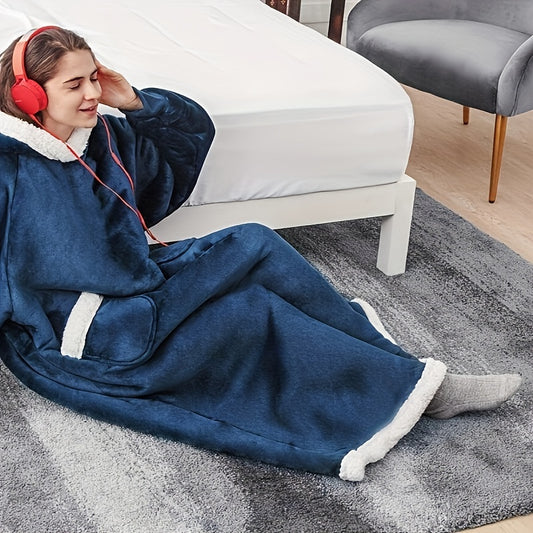 1 piece Hoodie Wearable Blanket for both Women and Men, an Oversized Blanket Sweatshirt that is Super Soft, Warm, and Comfortable. This Wearable Blanket Hoodie is perfect for Adults and comes with a Big Pocket for convenience. It can also be used as